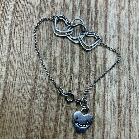 Juicy Couture Silver Interlocking Hearts Bracelet - Picture 2 of 6